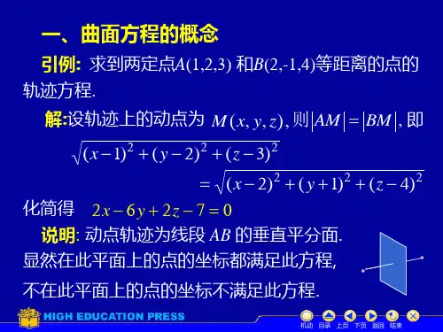 空间中的曲面和曲线