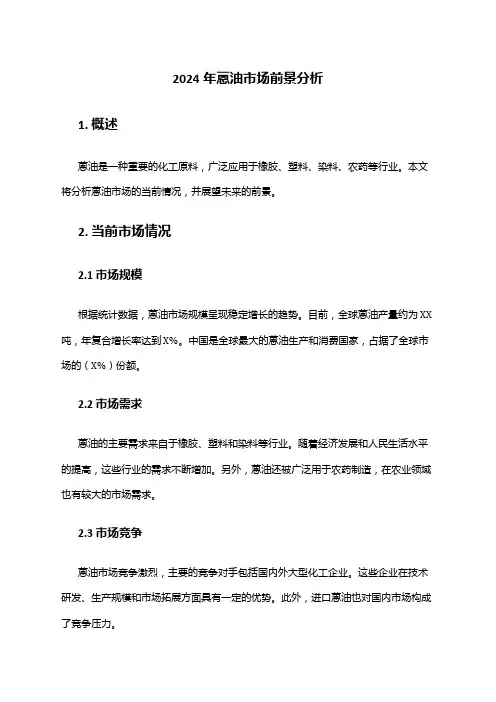 2024年蒽油市场前景分析