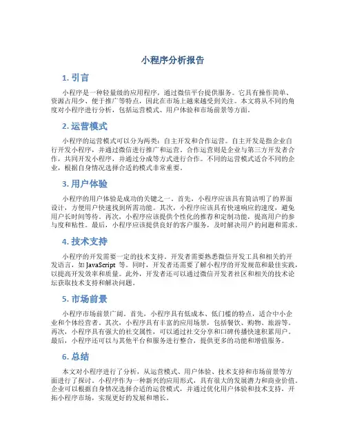 小程序分析报告