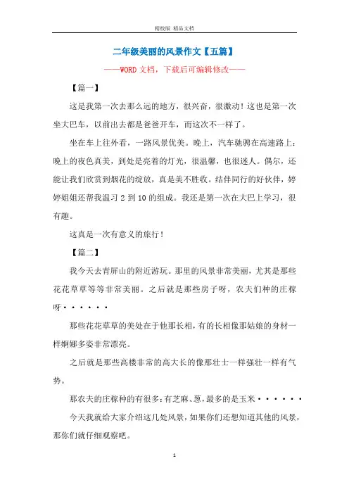 二年级美丽的风景作文【五篇】