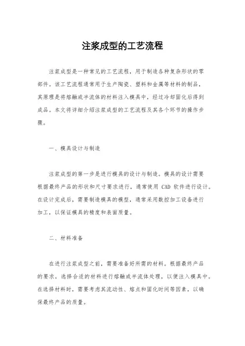 注浆成型的工艺流程