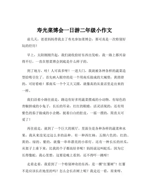 寿光菜博会一日游二年级小作文