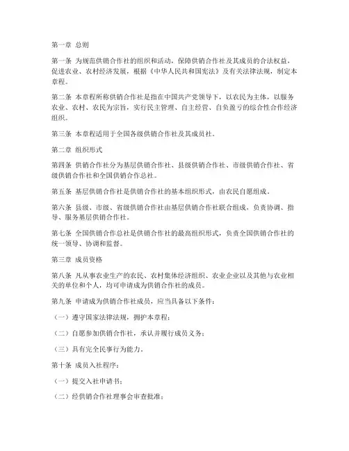 供销社章程设计模板