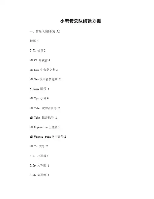 小型管乐队组建方案