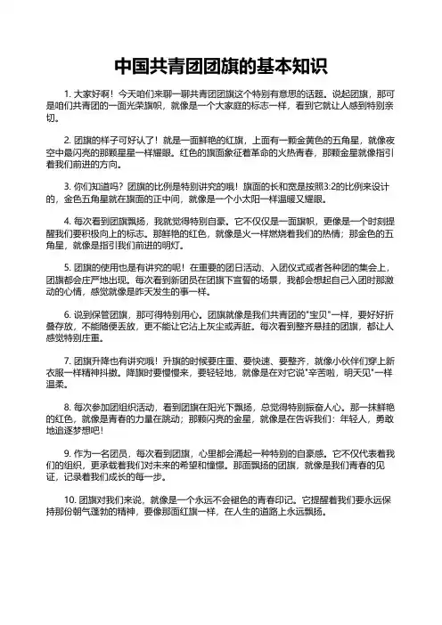 中国共青团团旗的基本知识