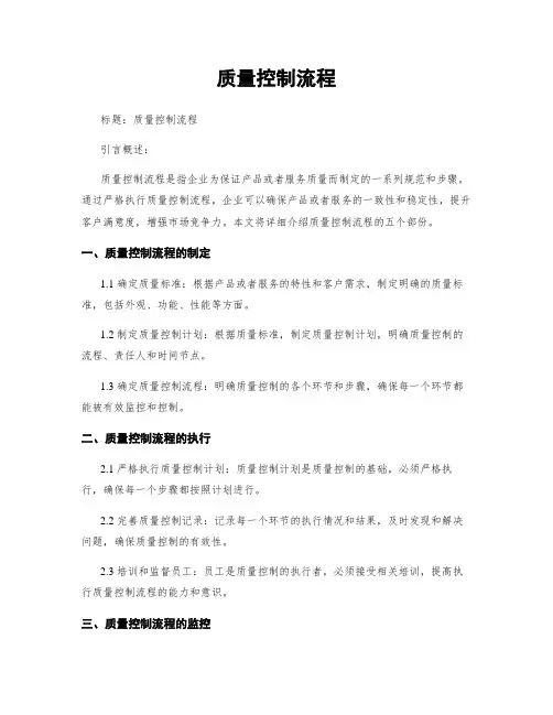 质量控制流程