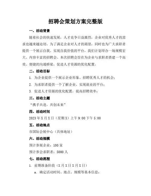招聘会策划方案完整版