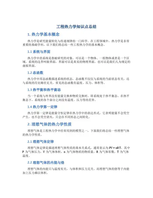 工程热力学知识点总结