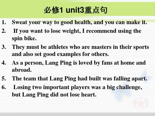 B1U3重点句高一英语必修一重点句