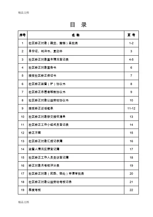 (整理)社区矫正档案模版