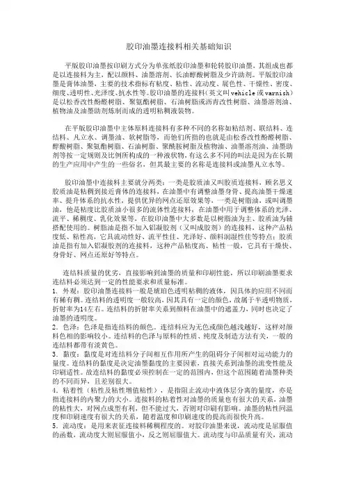 平版胶印油墨树脂连接料知识