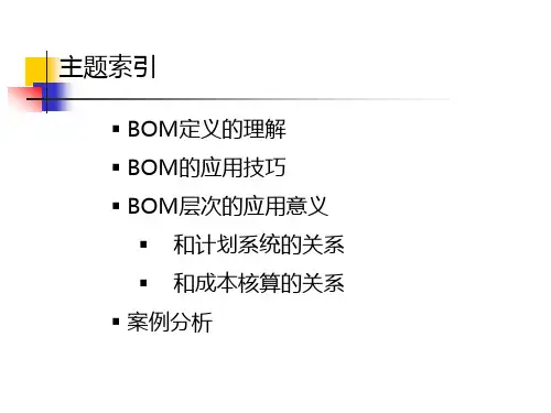 物流中BOM简介