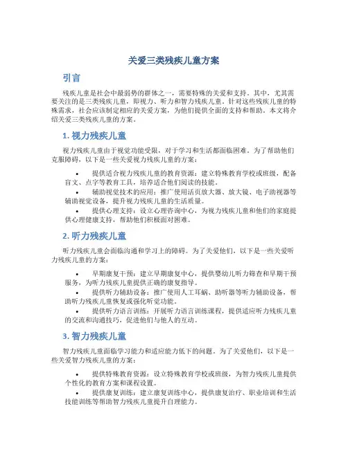 关爱三类残疾儿童方案