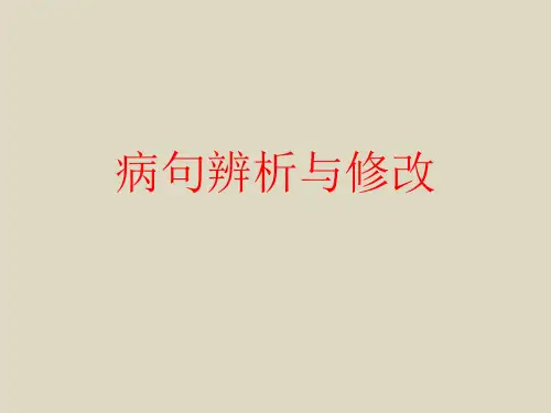 2023届高考语文一轮复习：病句辨析与修改 课件45张 