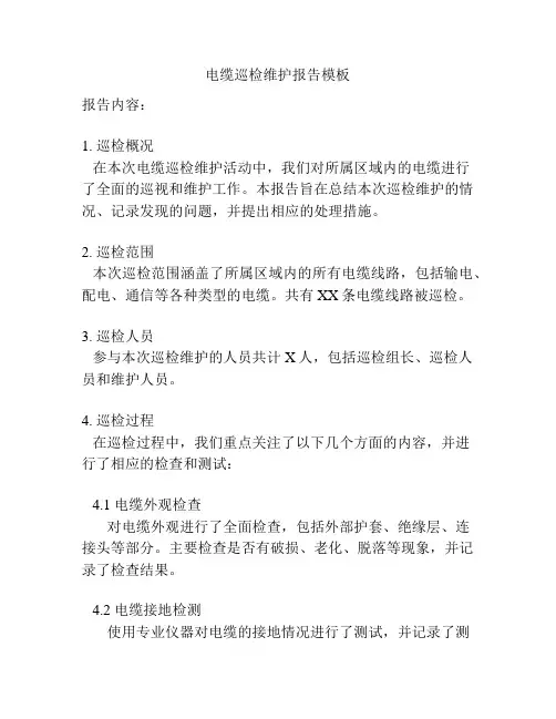 电缆巡检维护报告模板