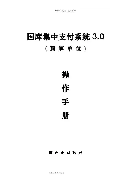 国库集中支付系统3.0预算单位操作手册范本