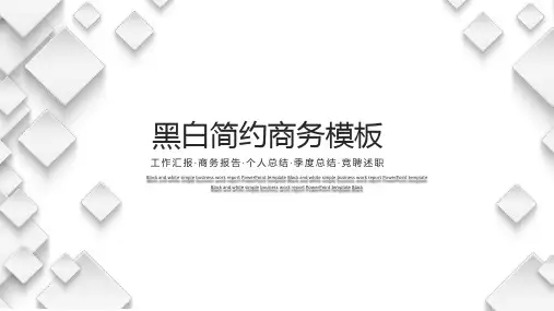 黑白简约工作汇报通用ppt