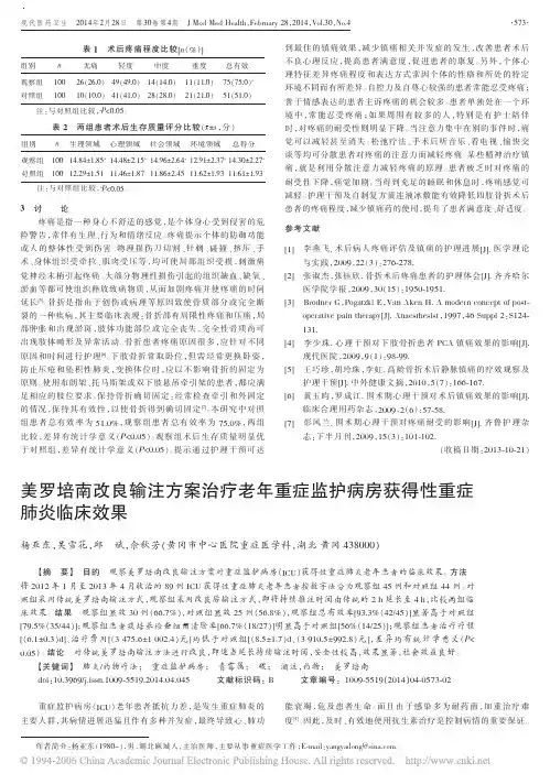 美罗培南改良输注方案治疗老年重症监护病房获得性重症肺炎临床效果