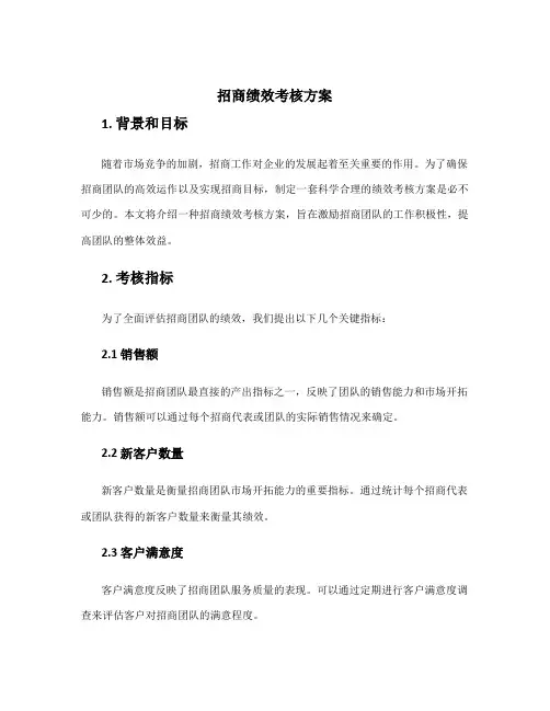 招商绩效考核方案