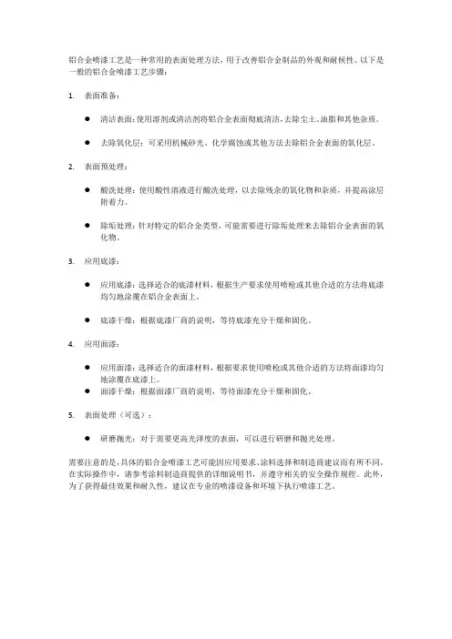 铝合金喷漆工艺