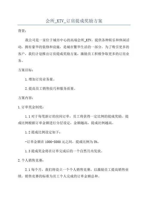 会所_KTV_订房提成奖励方案