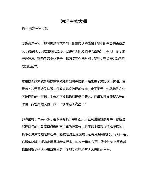 作文《海洋生物大观》