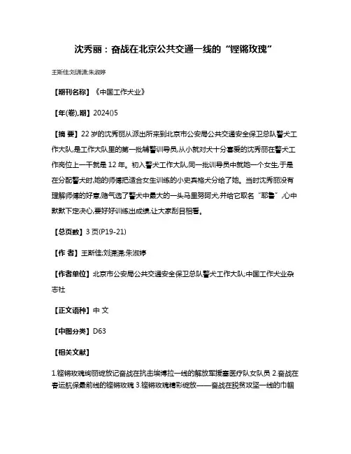沈秀丽:奋战在北京公共交通一线的“铿锵玫瑰”