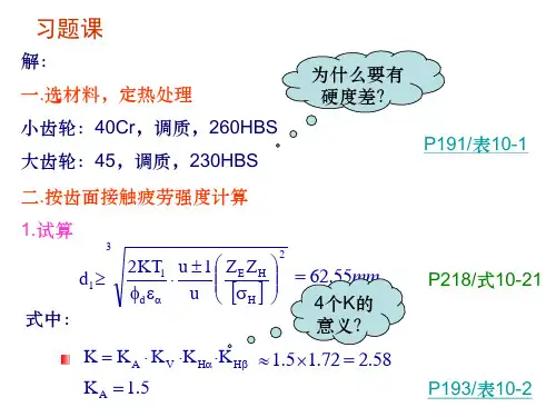 齿轮传动习题课