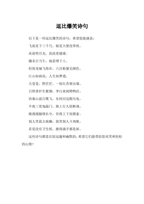 逗比爆笑诗句