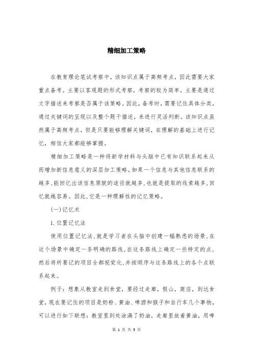 精细加工策略