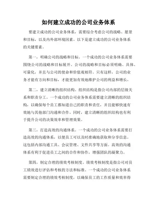 如何建立成功的公司业务体系