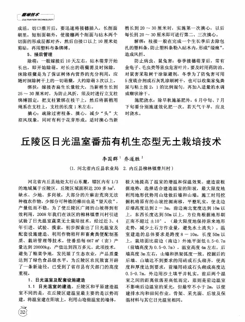 丘陵区日光温室番茄有机生态型无土栽培技术
