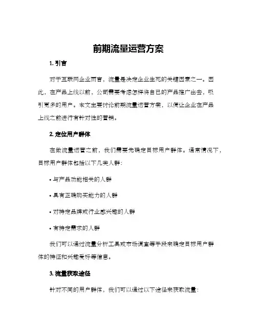 前期流量运营方案
