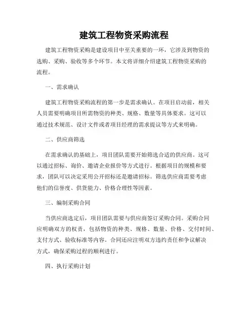 建筑工程物资采购流程