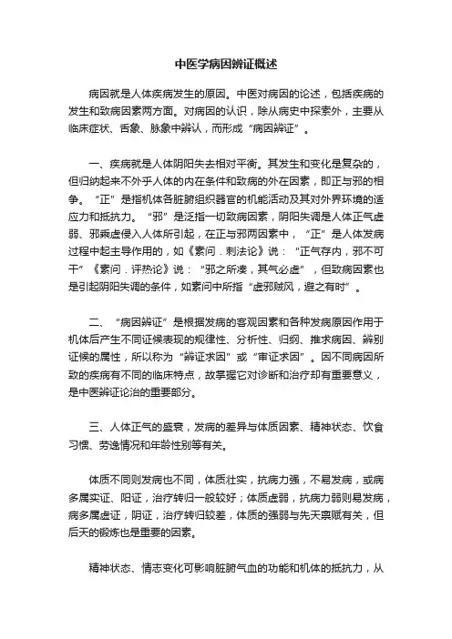中医学病因辨证概述