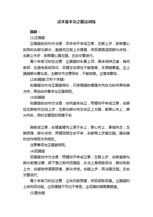 武术基本功之腿法训练