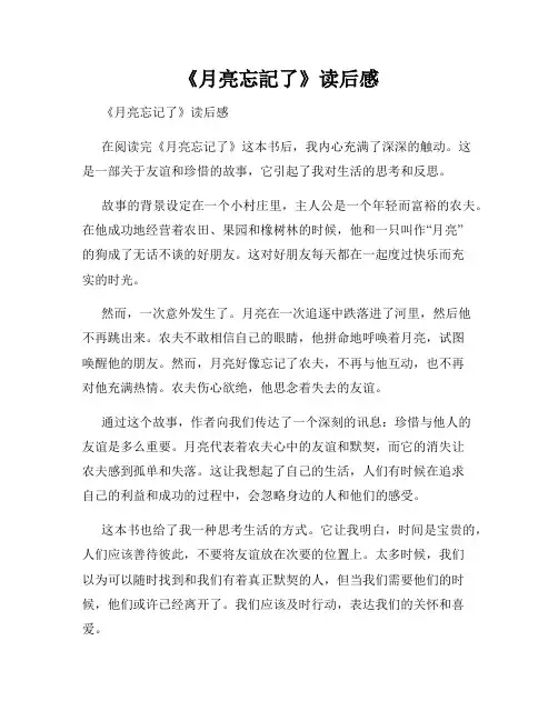 《月亮忘记了》读后感