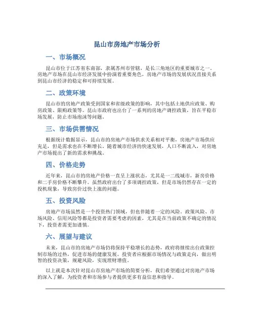 昆山市房地产市场分析