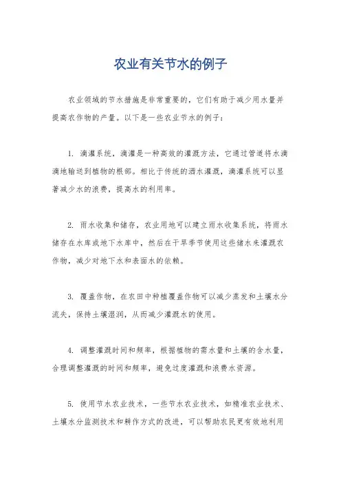 农业有关节水的例子