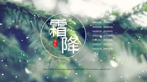 绿色小清新二十四节气霜降主题活动宣传PPT模板课件