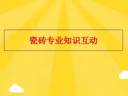 【优秀版】瓷砖专业知识互动PPT