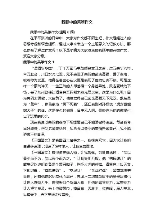 我眼中的英雄作文