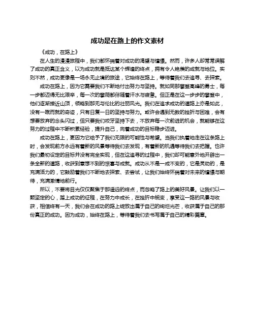 成功是在路上的作文素材