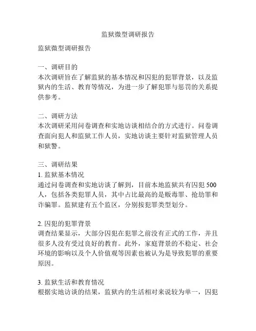 监狱微型调研报告