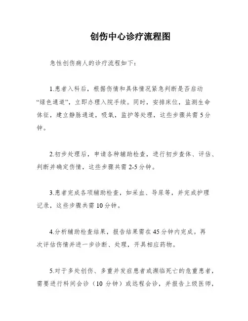创伤中心诊疗流程图
