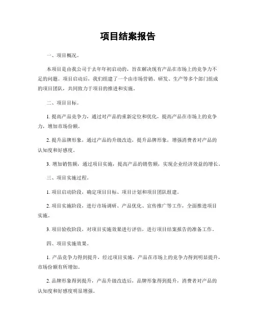 项目结案报告