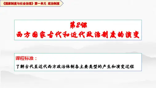 高中历史统编版(2019)选择性必修1第2课西方国家古代和近代政治制度的演变(共27张ppt)