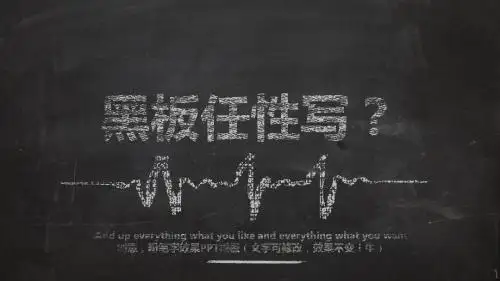创意粉笔字效果PPT模板