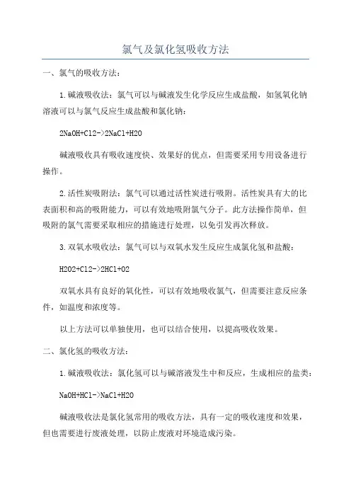 氯气及氯化氢吸收方法