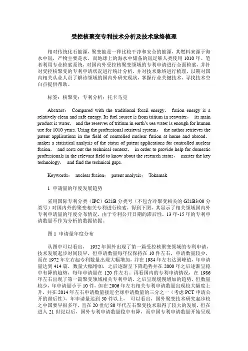 受控核聚变专利技术分析及技术脉络梳理